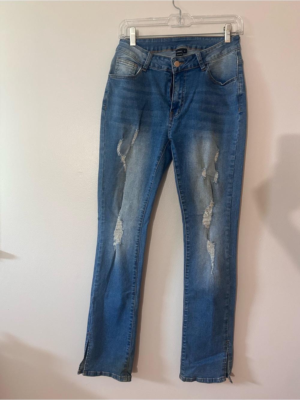 SHEIN SXY Blue Distressed Women's Jeans - Classic Stretch Denim